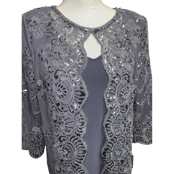 Beautiful Steel Grey Alex Evenings Causal Wear/Prefect For Dates Blouse, Small - Picture 2 of 9